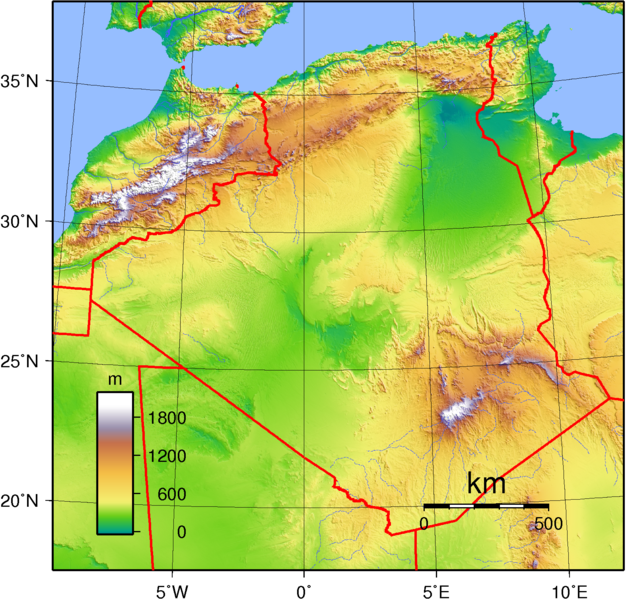 Relief - Topographie Algerien